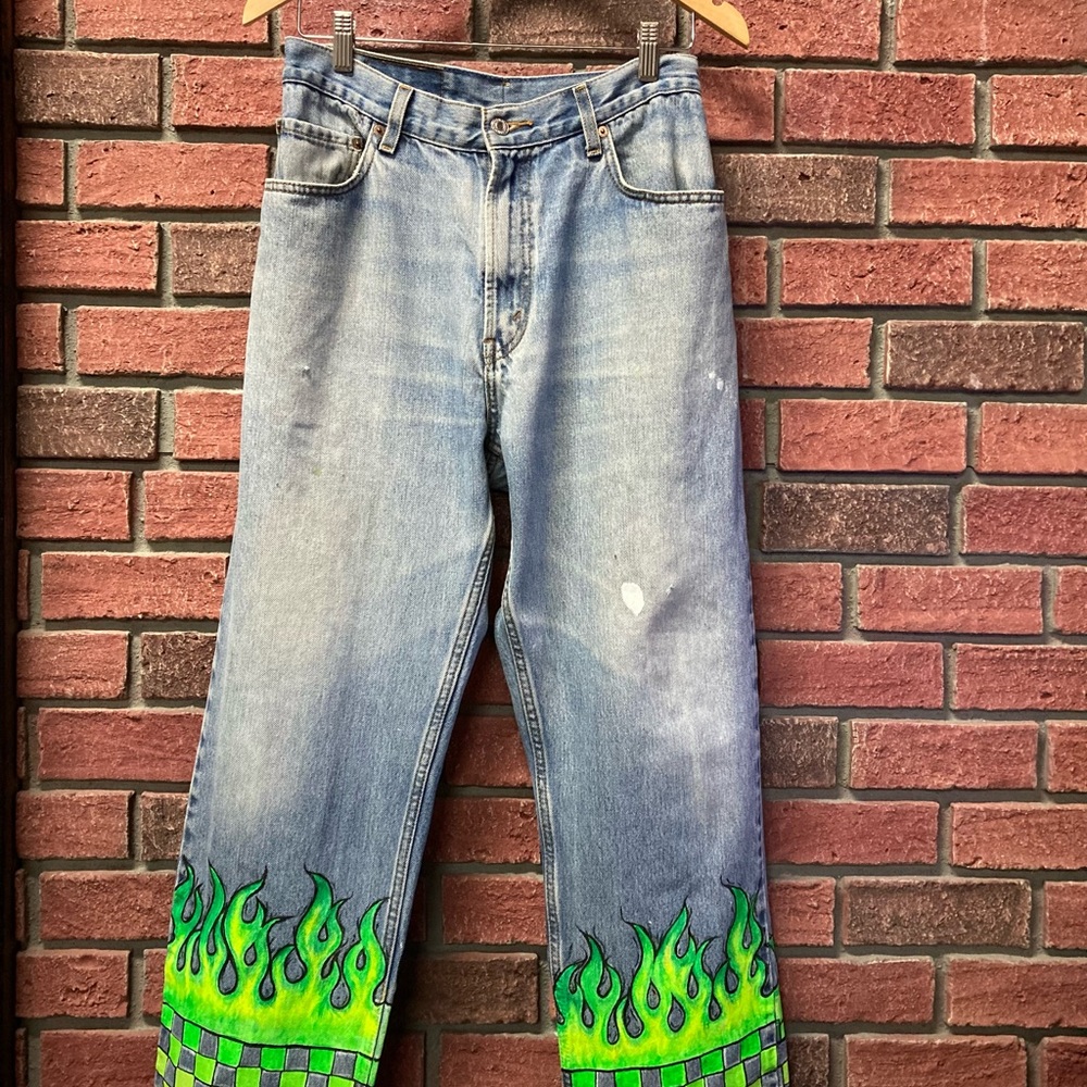 ✨Host Pick✨Levi’s reworked neon flames jeans - Picture 2 of 8